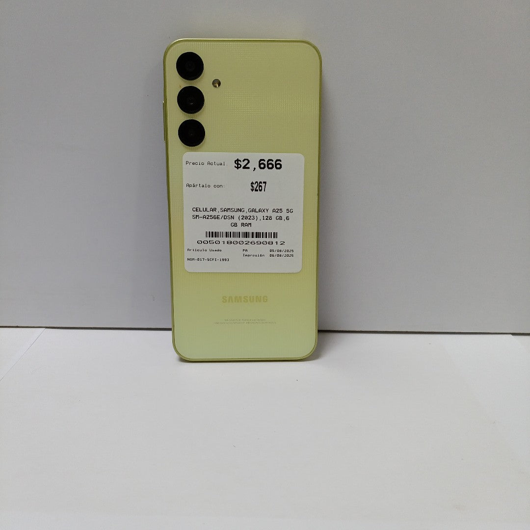 CELULAR SAMSUNG GALAXY A25 5G SM-A256E/DSN (2023) 128 GB 6 GB RAM (SEMINUEVO)
