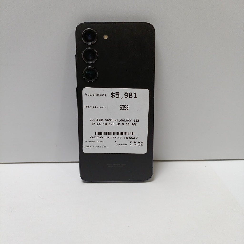 CELULAR SAMSUNG GALAXY S23 SM-S911B 128 GB 8 GB RAM (SEMINUEVO)