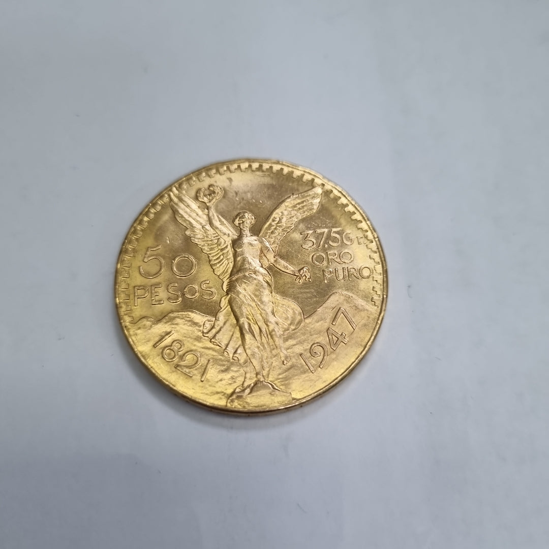 K1 41,60 GRMS - DTO. 0,00 GRMS - 21 K - AVALÚO 76003,20 * IDENTIFICACIÓN  MONEDA NOMINATIVA * MONEDAS PESOS  50 PESOS (SEMINUEVO)