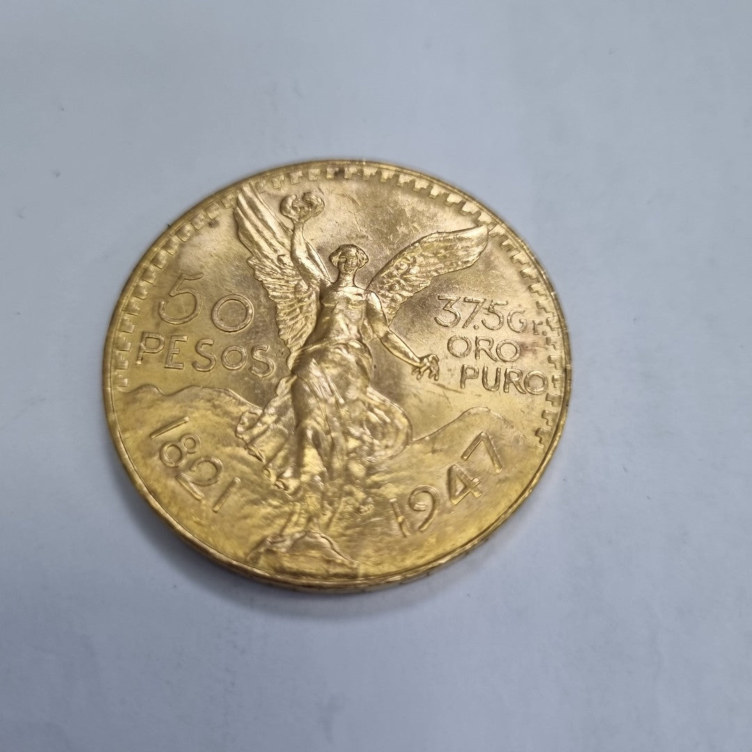 K1 41,60 GRMS - DTO. 0,00 GRMS - 21 K - AVALÚO 76003,20 * IDENTIFICACIÓN  MONEDA NOMINATIVA * MONEDAS PESOS  50 PESOS (SEMINUEVO)