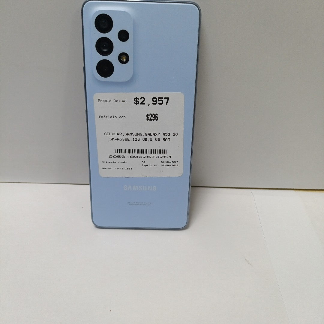 CELULAR SAMSUNG GALAXY A53 5G SM-A536E 128 GB 8 GB RAM (SEMINUEVO)