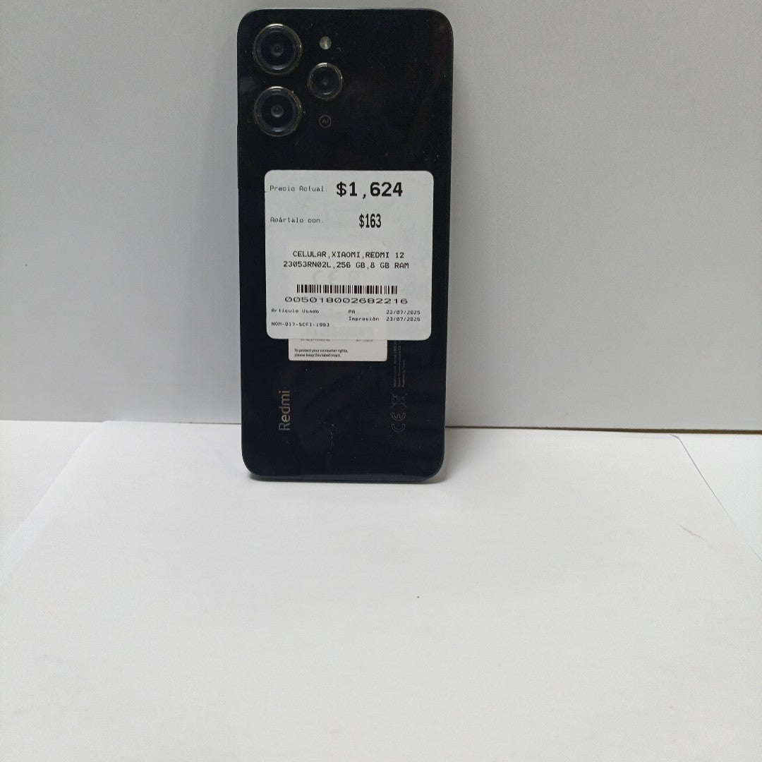 CELULAR XIAOMI REDMI 12 23053RN02L 256 GB 8 GB RAM (SEMINUEVO)