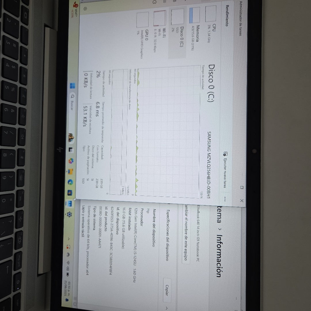 LAPTOP HP ELITEBOOK 640 G9 (2023) 256 GB SSD 16 GB RAM (SEMINUEVO)