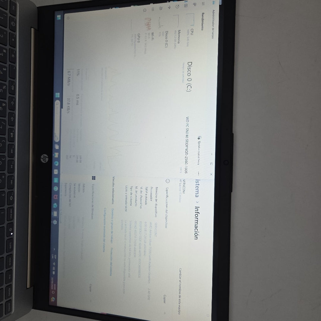 LAPTOP HP 15-FC0003LA (2023) 256 GB SSD 8 GB RAM (SEMINUEVO)