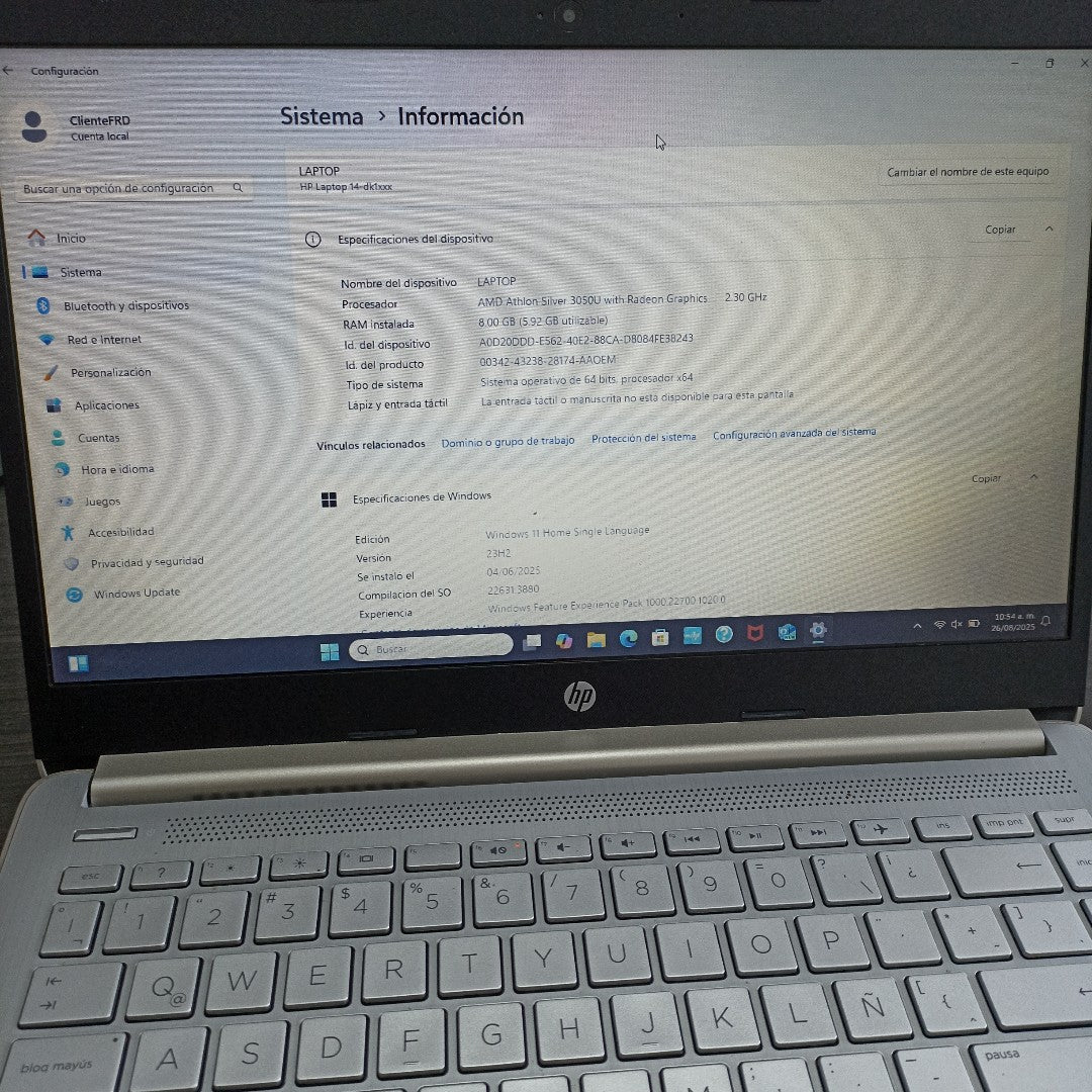 LAPTOP HP 14-DK1506LA (2022) 256 GB SSD 8 GB RAM (SEMINUEVO)