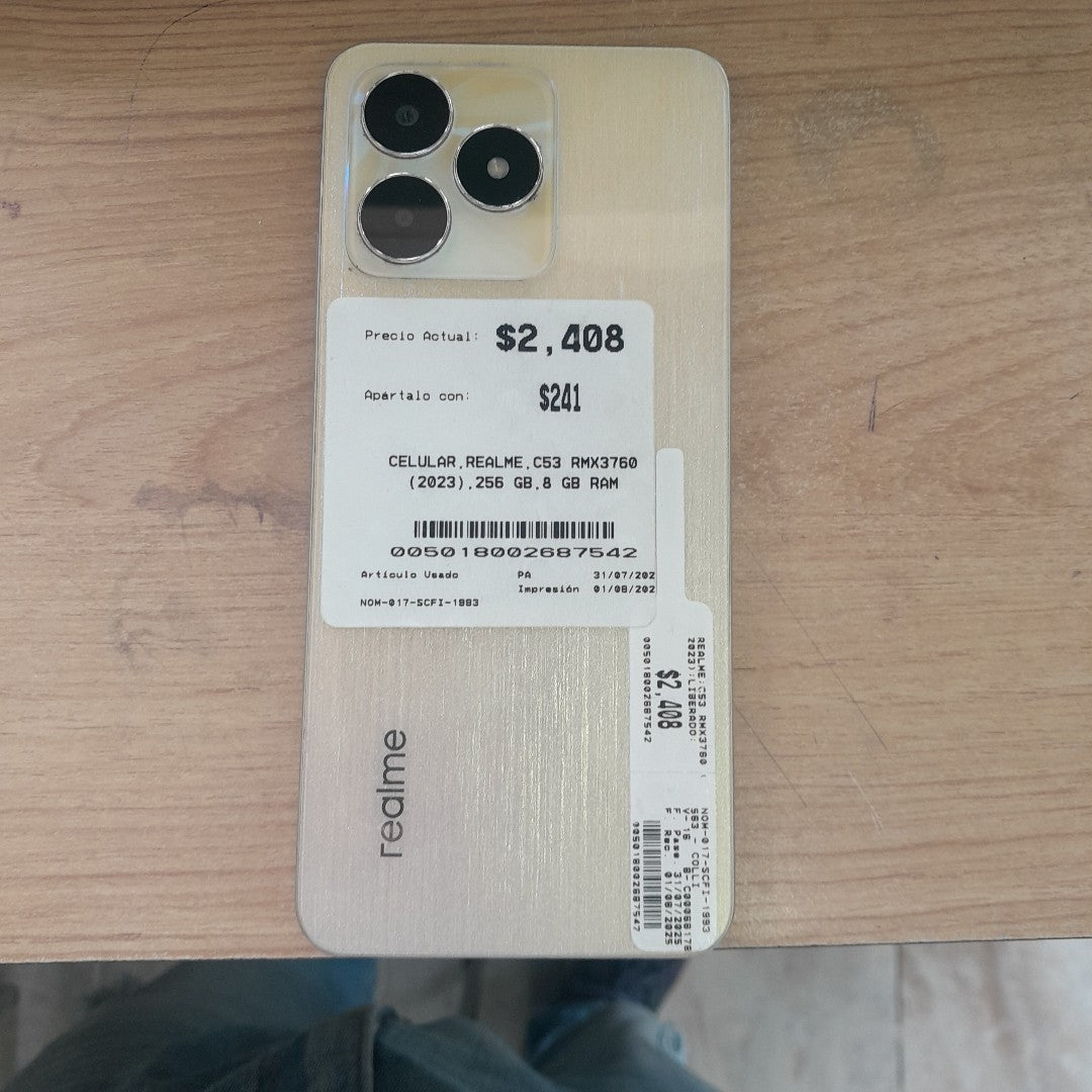 CELULAR REALME C53 RMX3760 (2023) 256 GB 8 GB RAM (SEMINUEVO)