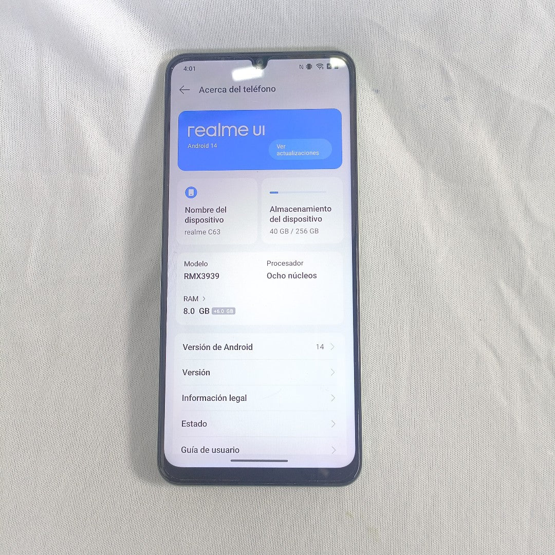 CELULAR REALME C63 RMX3939 (2024) 256 GB 8 GB RAM (SEMINUEVO)