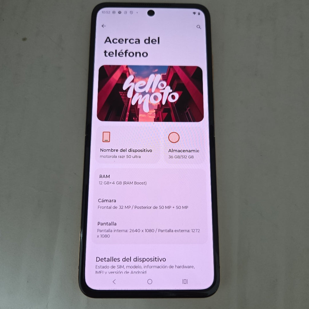CELULAR MOTOROLA RAZR 50 5G XT2451-3 (2024) 512 GB 12 GB RAM (SEMINUEVO)