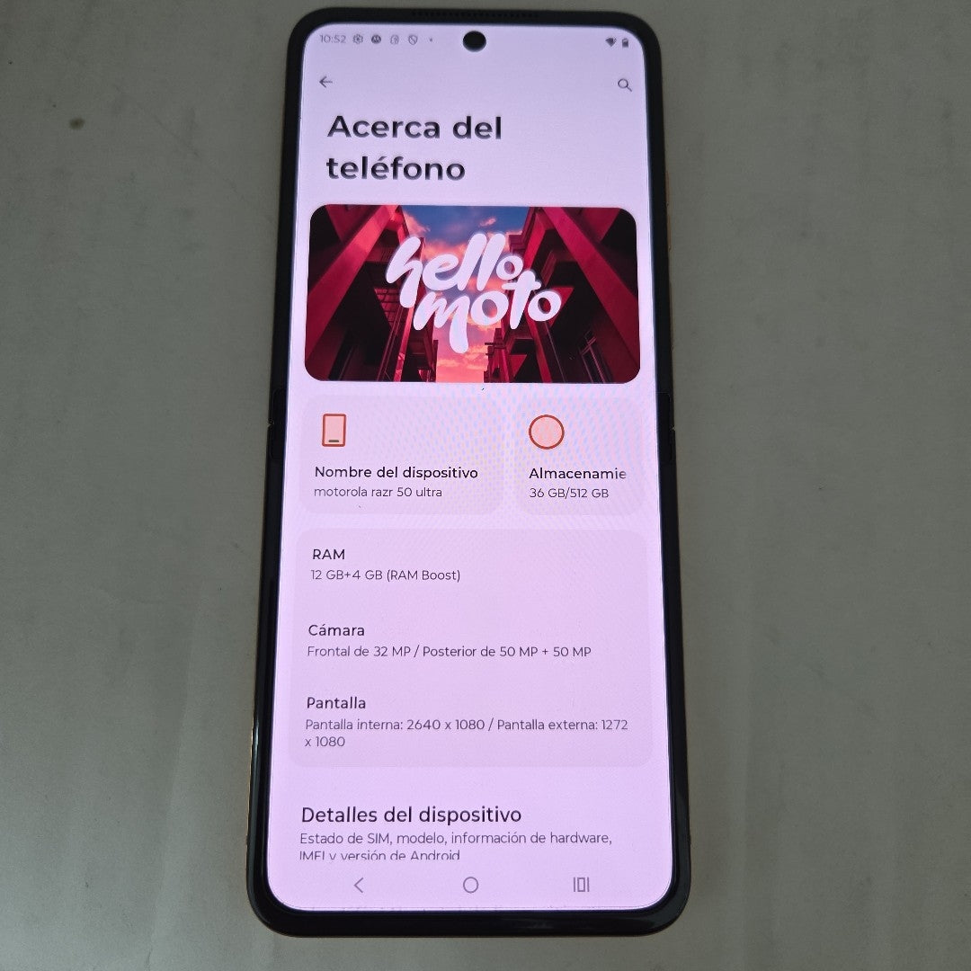 CELULAR MOTOROLA RAZR 50 5G XT2451-3 (2024) 512 GB 12 GB RAM (SEMINUEVO)