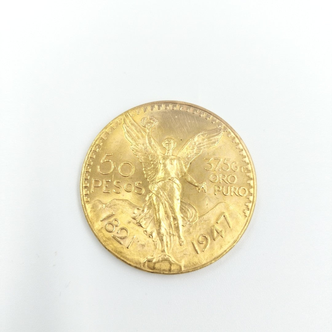 K1 41,60 GRMS - DTO. 0,00 GRMS - 21 K - AVALÚO 76003,20 * IDENTIFICACIÓN MONEDA NOMINATIVA * MONEDAS PESOS 50 PESOS (SEMINUEVO)