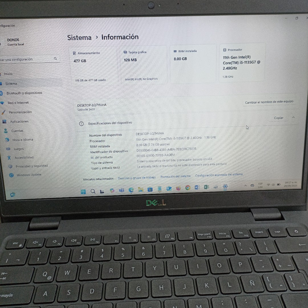 LAPTOP DELL LATITUDE 3420 (2022) 512 GB SSD 8 GB RAM (SEMINUEVO)