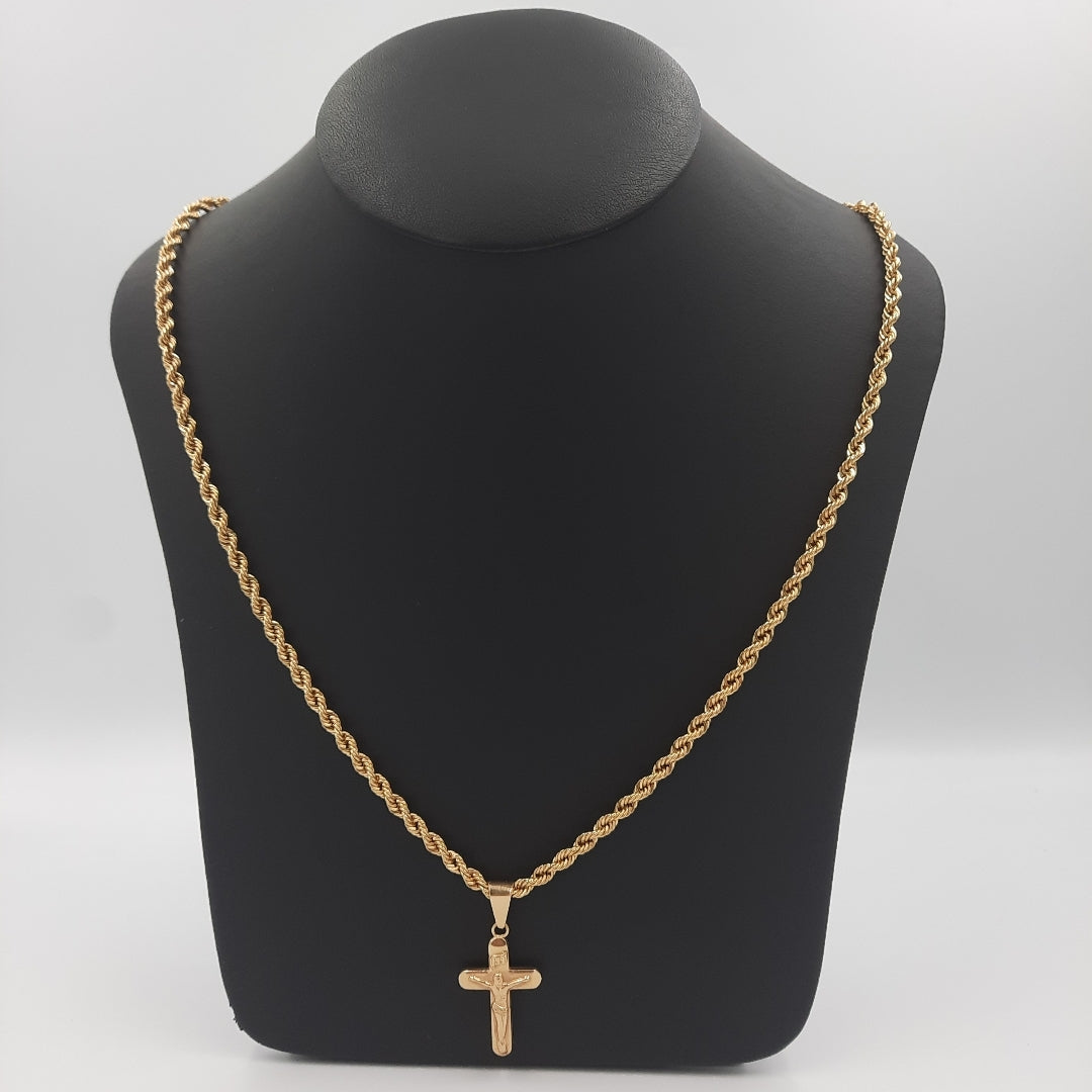 CADENA, CRUCIFIJO. ORO. 18 K 11.4 GRMS (SEMINUEVO)