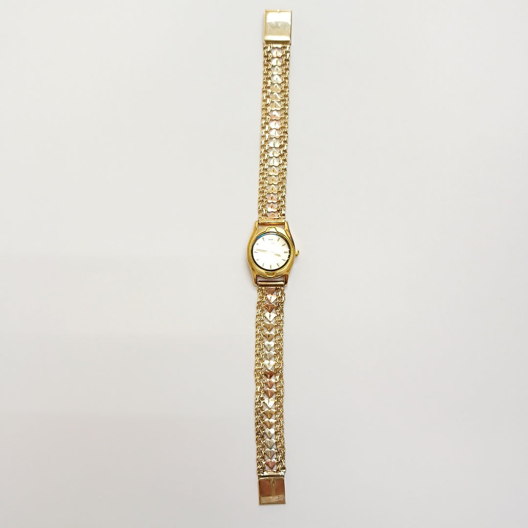 RELOJ CAJA ACERO PULSO ORO. ORO. 10 K 21.5 GRMS (SEMINUEVO)