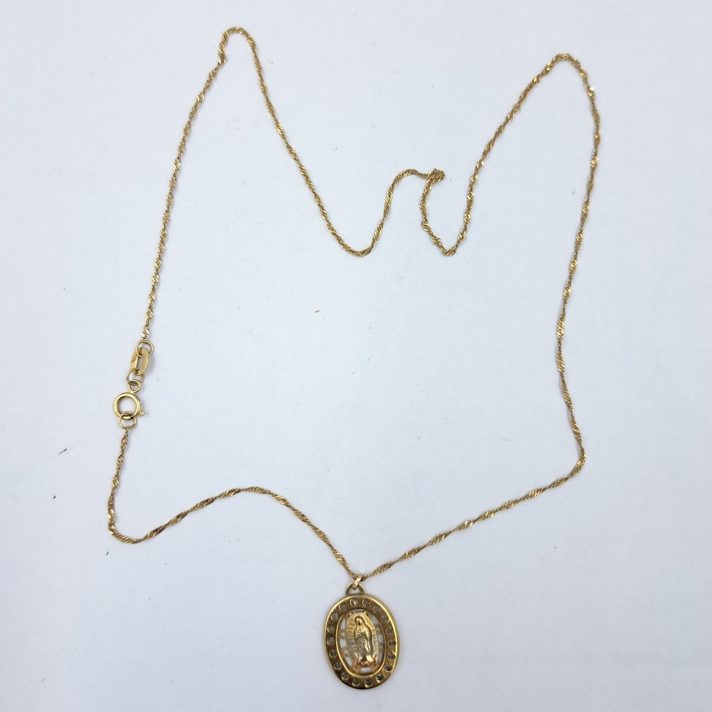 CADENA, MEDALLA RELIGIOSA. ORO. 10 K 1.9 GRMS (SEMINUEVO)