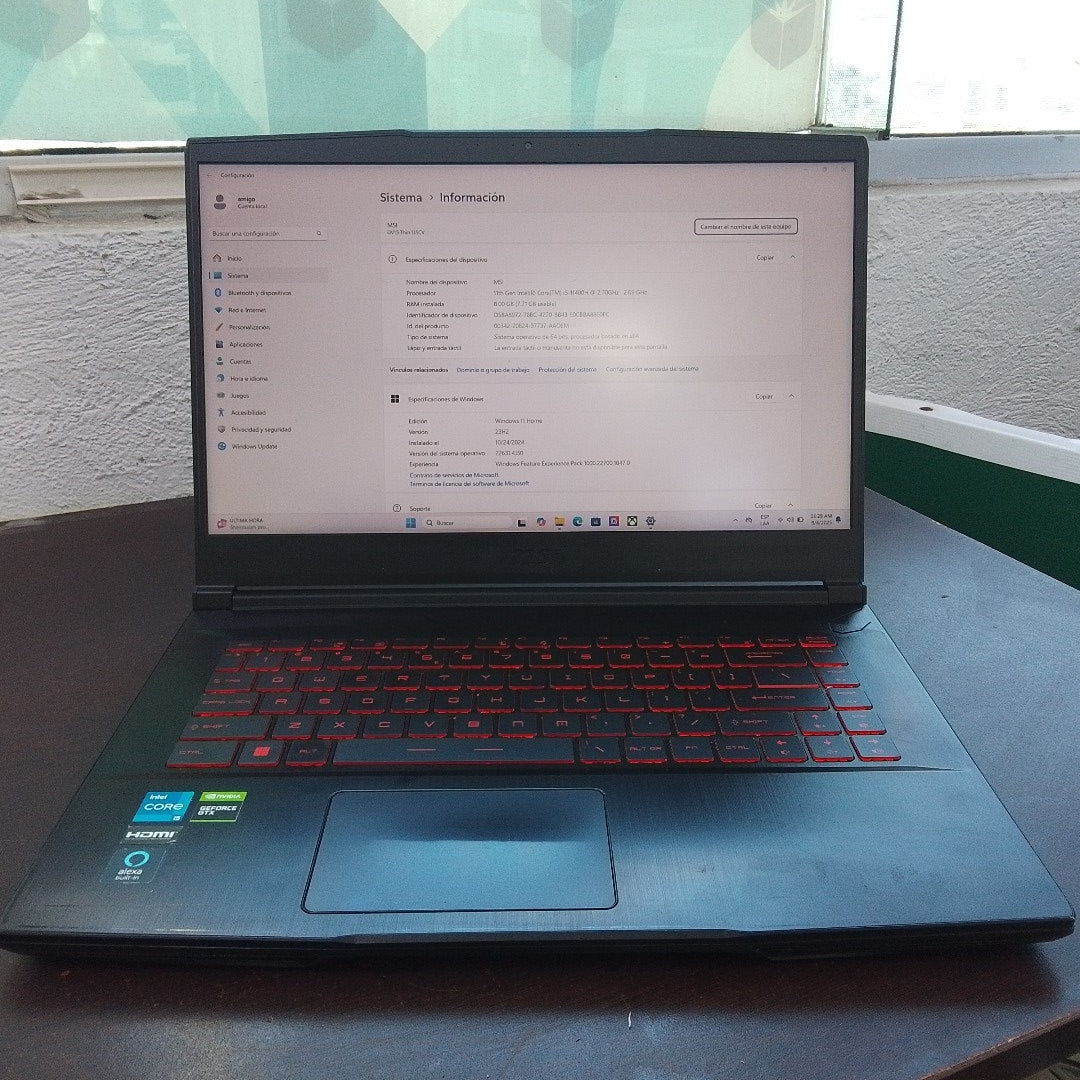 LAPTOP MSI GV15 THIN 11SCV-633US (2022) 256 GB SSD 8 GB RAM (SEMINUEVO)