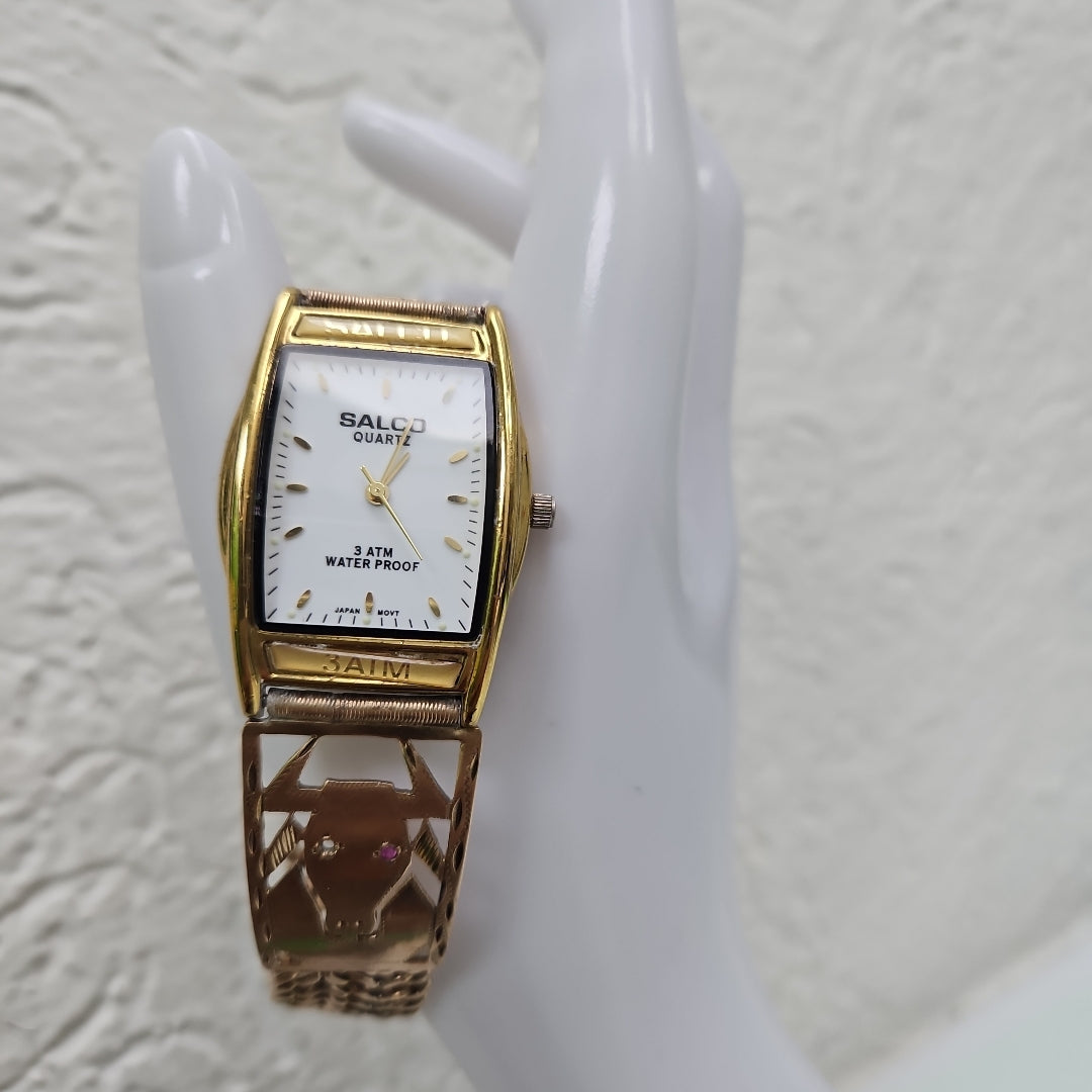 RELOJ CAJA ACERO PULSO ORO. ORO. 10 K 53.6 GRMS (SEMINUEVO)