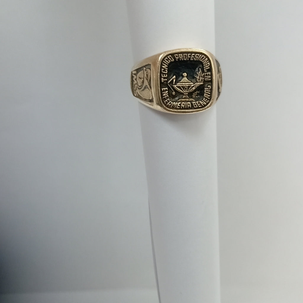 ANILLO DE GRADUACIÓN ORO 10 K 7,10 GRMS (SEMINUEVO)