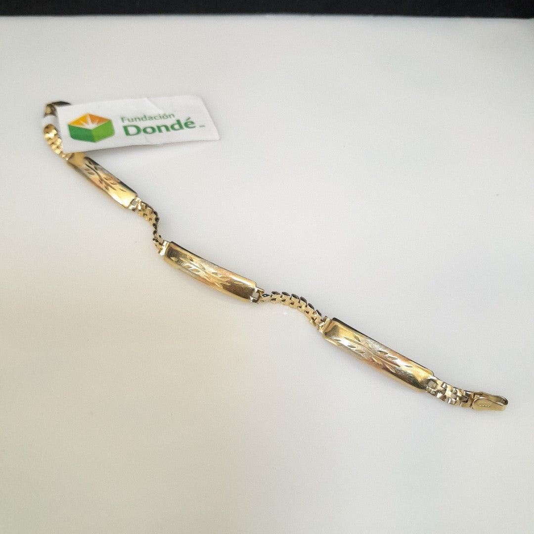 PULSERA. ORO, ORO COMBINADO. 10 K 3.8 GRMS (SEMINUEVO)