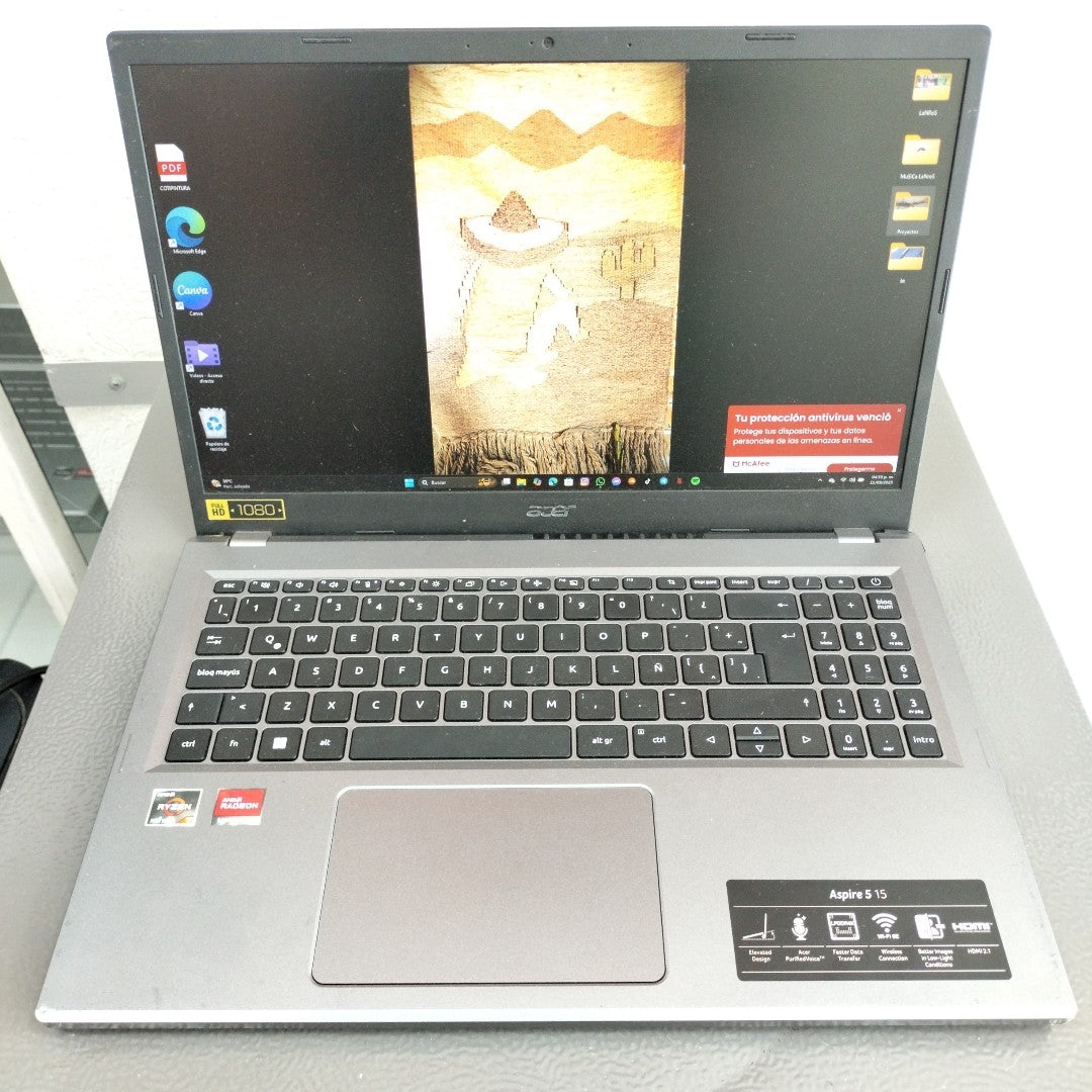 LAPTOP ACER ASPIRE 5 A515-48M-R9NG (2023) 512 GB SSD 8 GB RAM (SEMINUEVO)