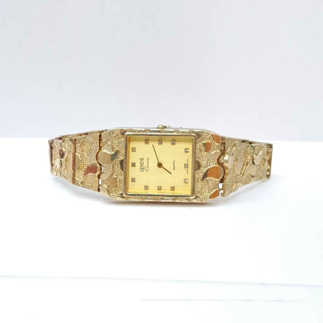 RELOJ CAJA ACERO PULSO ORO. ORO. 8 K 43.8 GRMS (SEMINUEVO)
