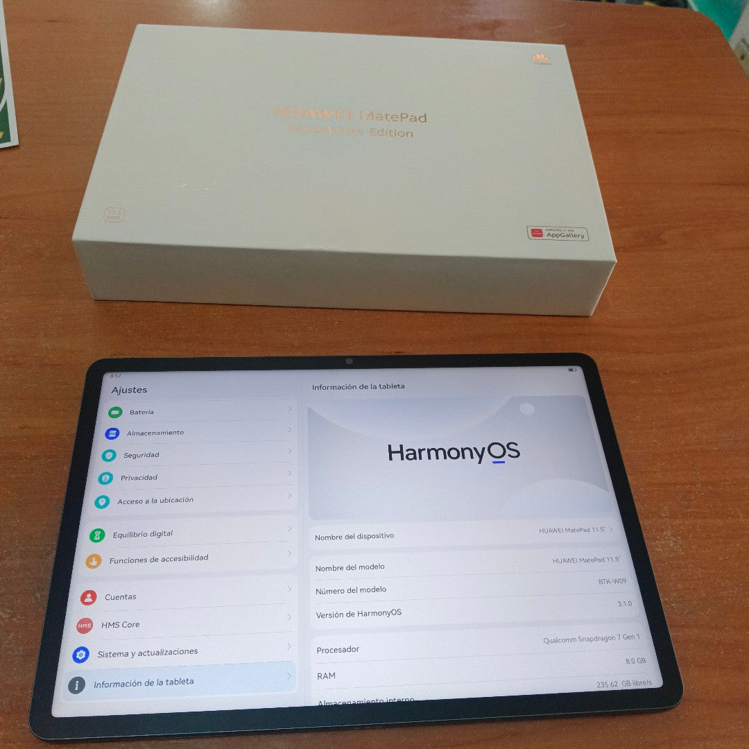TABLETA HUAWEI MATEPAD 11.5" BTK-W09 (2023) 256 GB 8 GB RAM (SEMINUEVO)