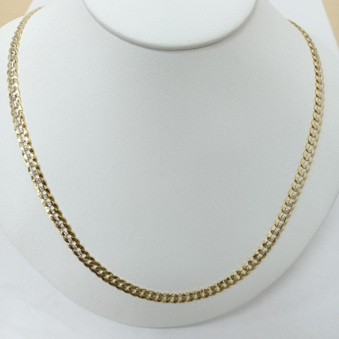 CADENAS BARBADA DIAMANTADA ORO 14K 14.3 (NUEVO)