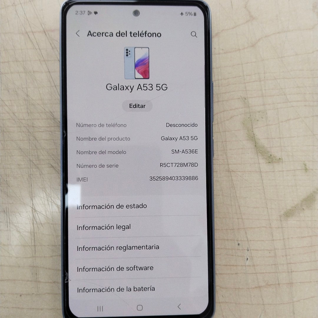CELULAR SAMSUNG GALAXY A53 5G SM-A536E 128 GB 8 GB RAM (SEMINUEVO)