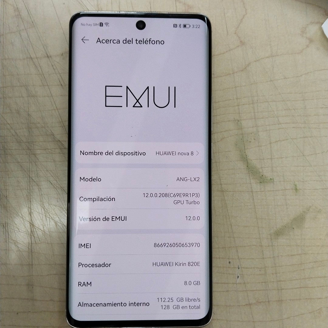 CELULAR HUAWEI NOVA 8 ANG-LX2 128 GB 8 GB RAM (SEMINUEVO)