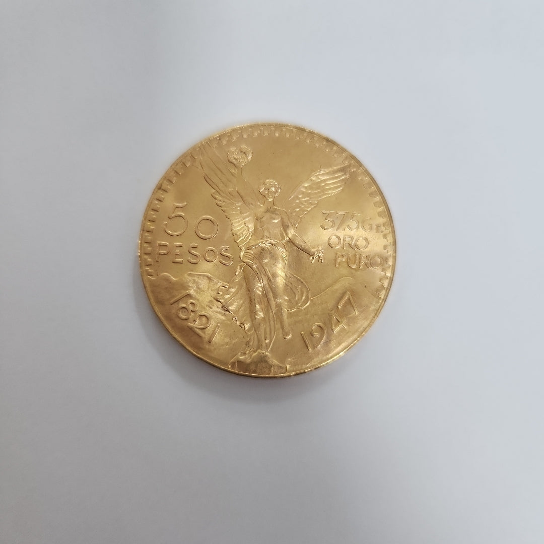 K1 41.6 GRMS - DESC. 0 GRAMOS - 21 K - AVALÚO 80496 * * IDENTIFICACIÓN MONEDA NOMINATIVA. * MONEDAS PESOS 50 PESOS. (SEMINUEVO)