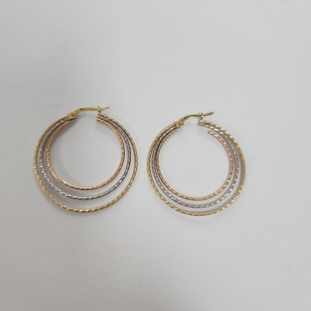 ARRACADAS PAR. ORO COMBINADO. 14 K 2.5 GRMS (SEMINUEVO)