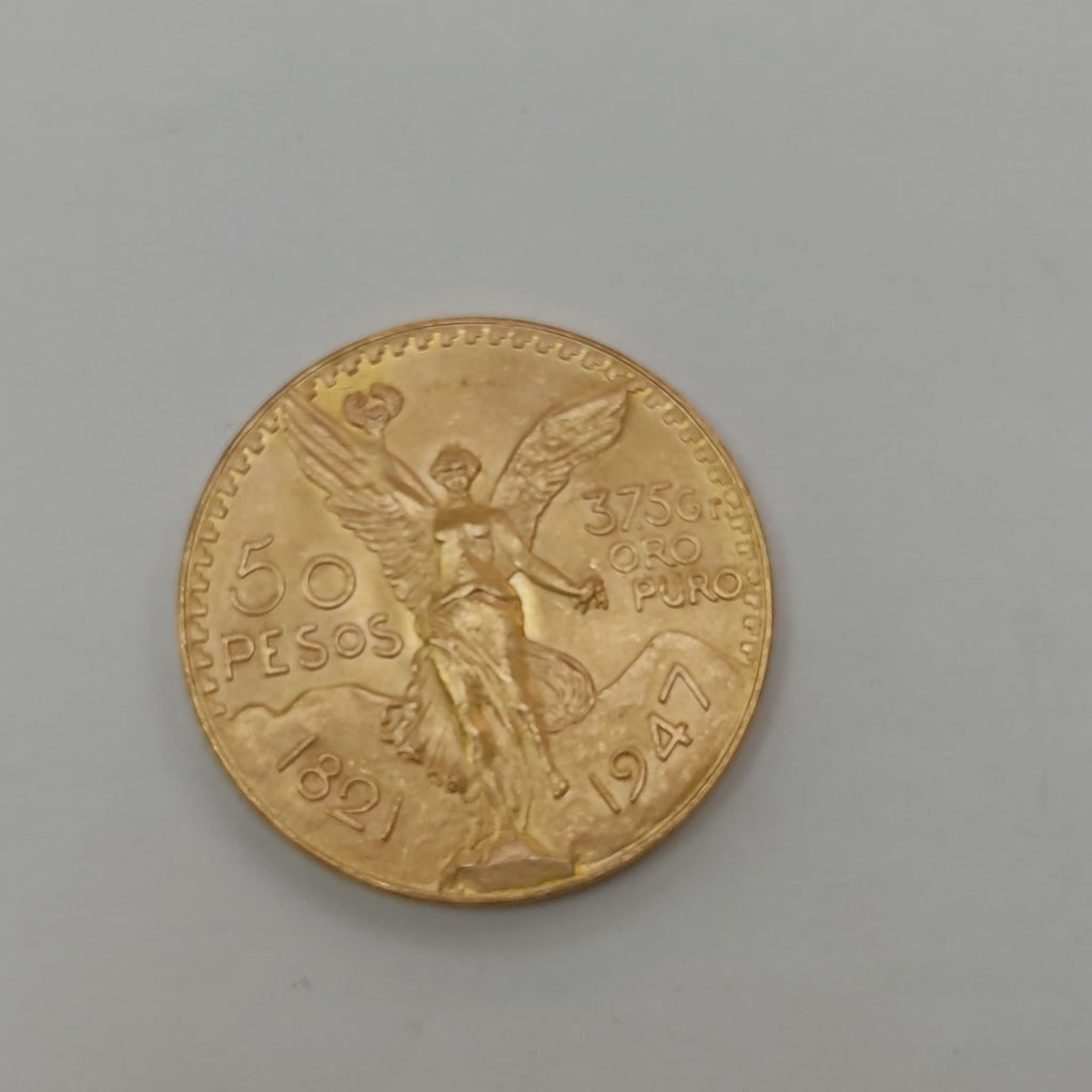 K1 41,60 GRMS - DTO. 0,00 GRMS - 21 K - AVALÚO 77126,40 * IDENTIFICACIÓN MONEDA NOMINATIVA * MONEDAS PESOS 50 PESOS (SEMINUEVO)