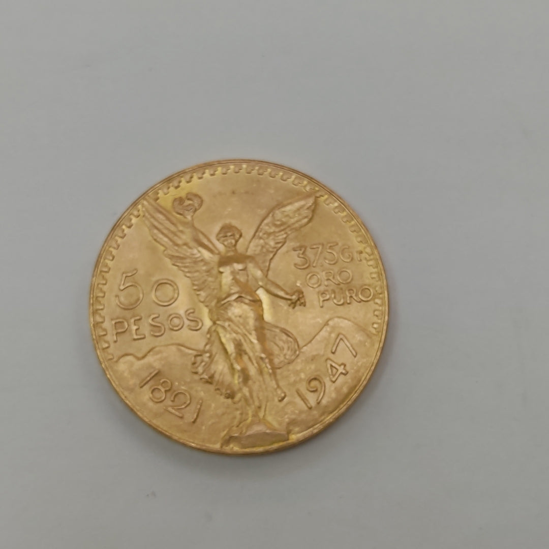 K1 41,60 GRMS - DTO. 0,00 GRMS - 21 K - AVALÚO 77126,40 * IDENTIFICACIÓN MONEDA NOMINATIVA * MONEDAS PESOS 50 PESOS (SEMINUEVO)