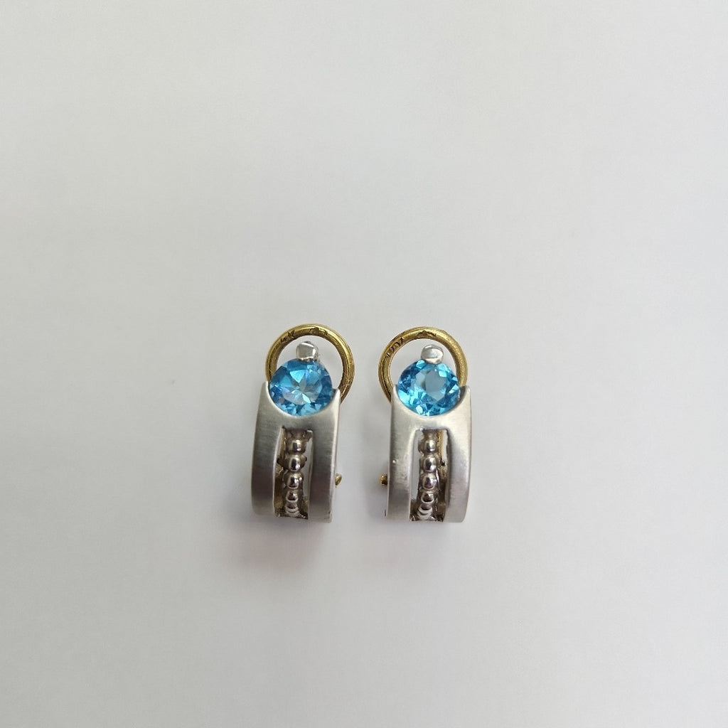ARETES PAR ORO BLANCO 14 K 5,30 GRMS (SEMINUEVO)