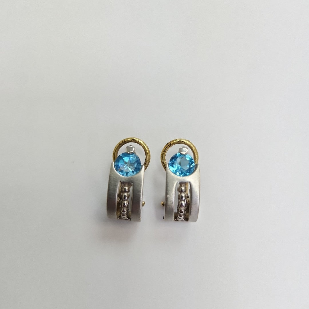 ARETES PAR ORO BLANCO 14 K 5,30 GRMS (SEMINUEVO)