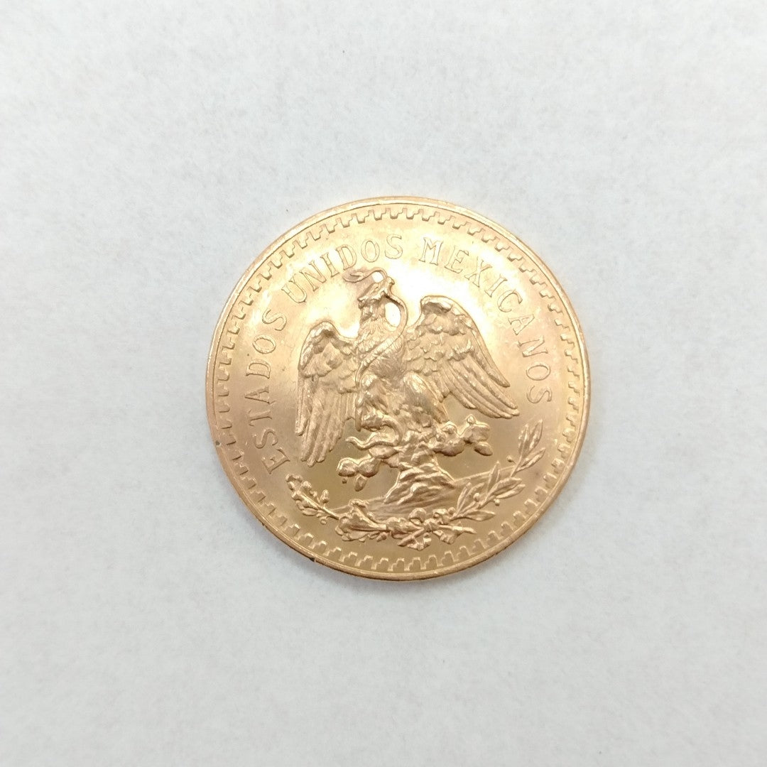 K1 41.6 GRMS - DESC. 0 GRAMOS - 21 K - AVALÚO 76377.6 * * IDENTIFICACIÓN MONEDA NOMINATIVA. * MONEDAS PESOS 50 PESO (SEMINUEVO)
