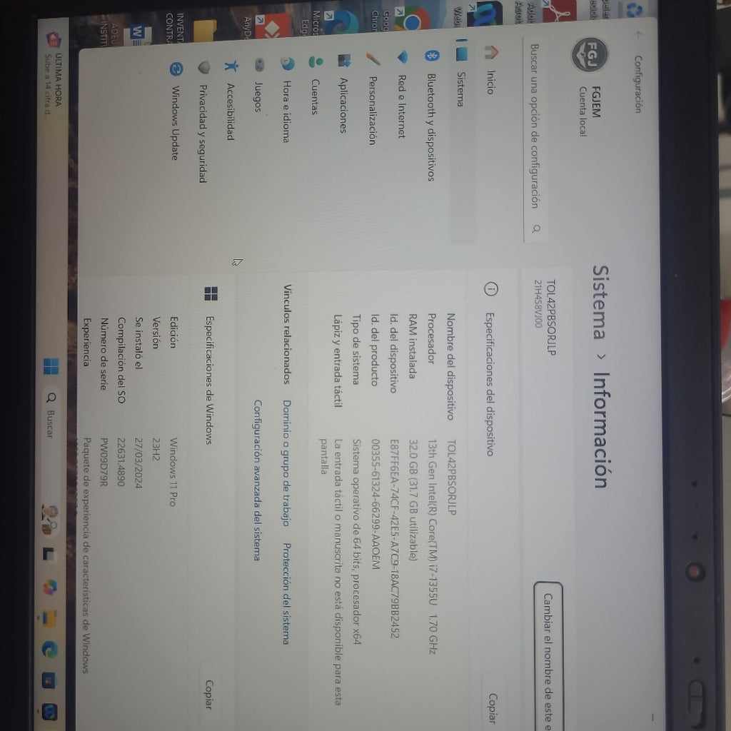 LAPTOP LENOVO THINKPAD L15 GEN 4 (2023) 1 TB SSD 32 GB RAM (SEMINUEVO)