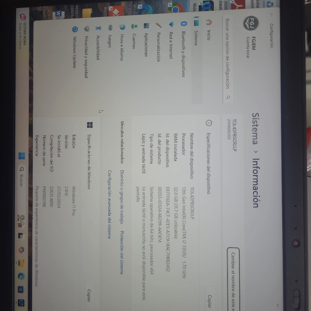 LAPTOP LENOVO THINKPAD L15 GEN 4 (2023) 1 TB SSD 32 GB RAM (SEMINUEVO)