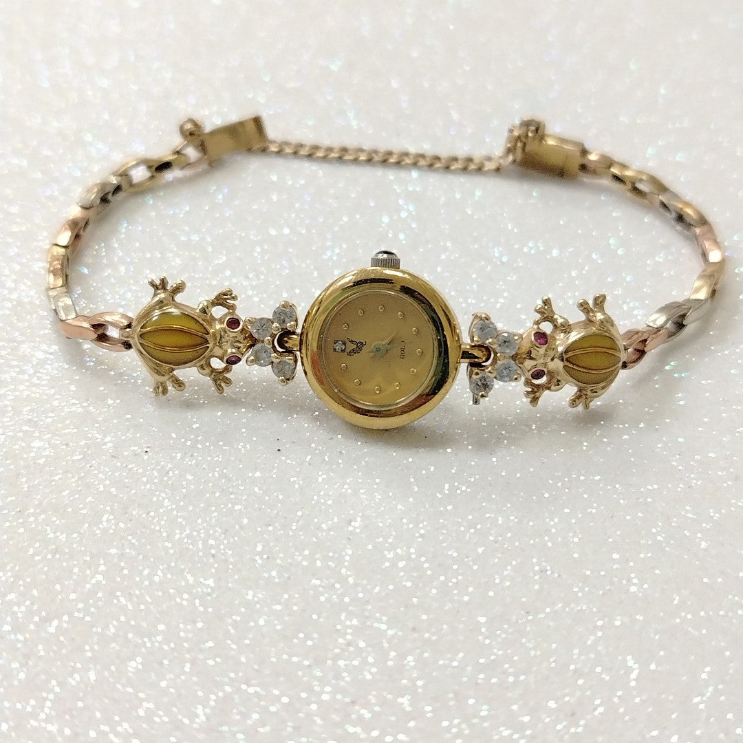 RELOJ CAJA ACERO PULSO ORO. ORO. 10 K 15.4 GRMS (SEMINUEVO)