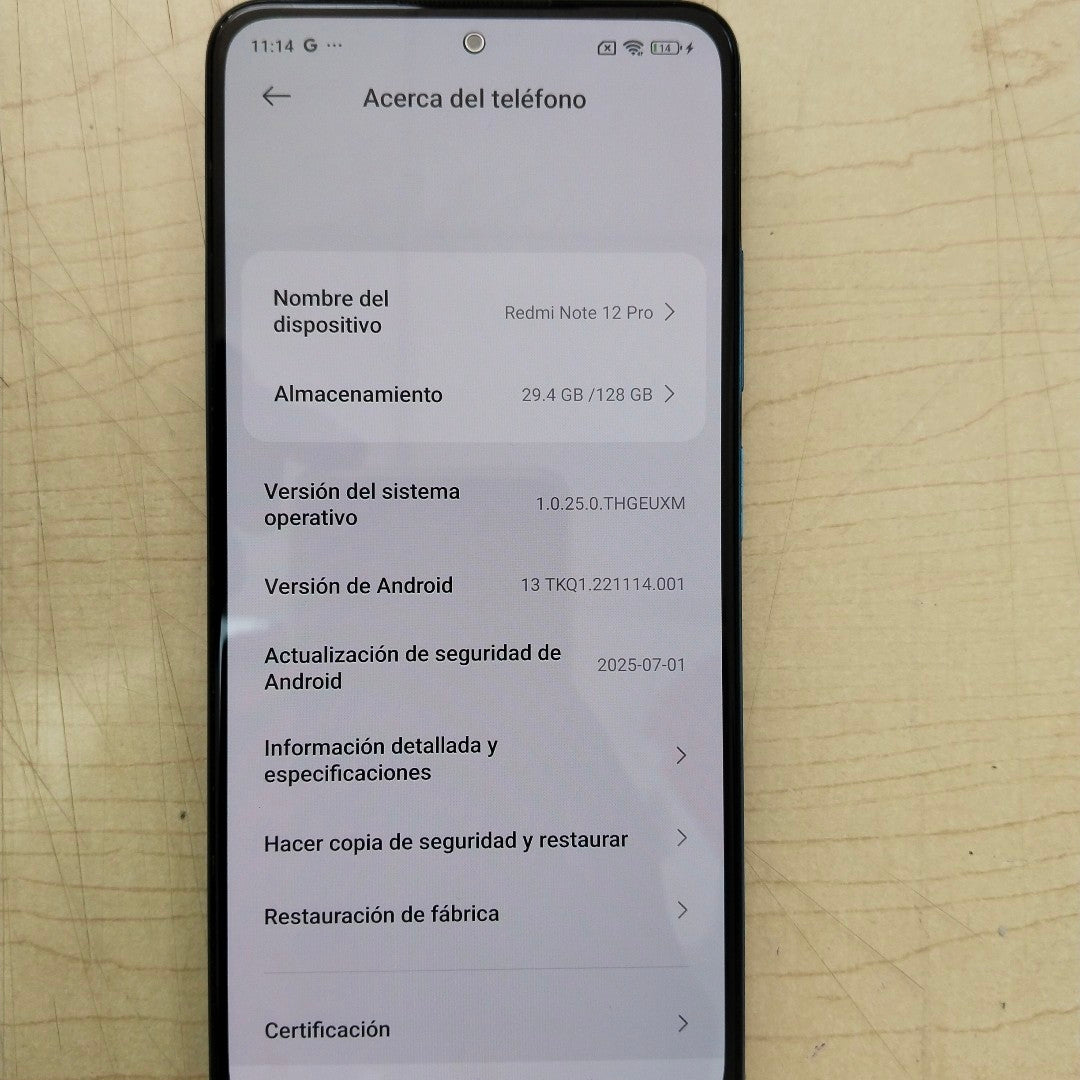 CELULAR XIAOMI REDMI NOTE 12 PRO 4G 2209116AG (2023) 128 GB 6 GB RAM