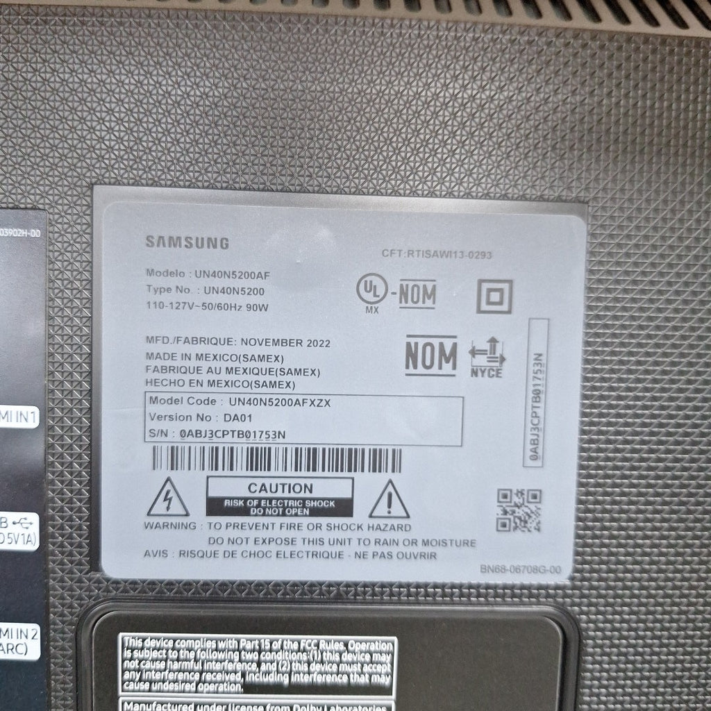 PANTALLA SAMSUNG UN40N5200AF (2022) 40" LED FULL HD (SEMINUEVO)