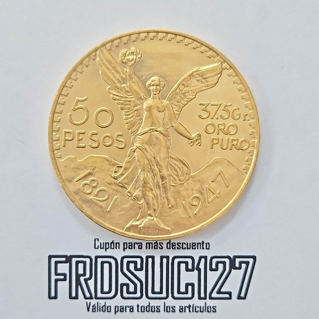 K1 41.6 GRMS - DESC. 0 GRAMOS - 21 K - AVALÚO 77126.4 * * IDENTIFICACIÓN MONEDA NOMINATIVA. * MONEDAS PESOS 50 PESO (SEMINUEVO)
