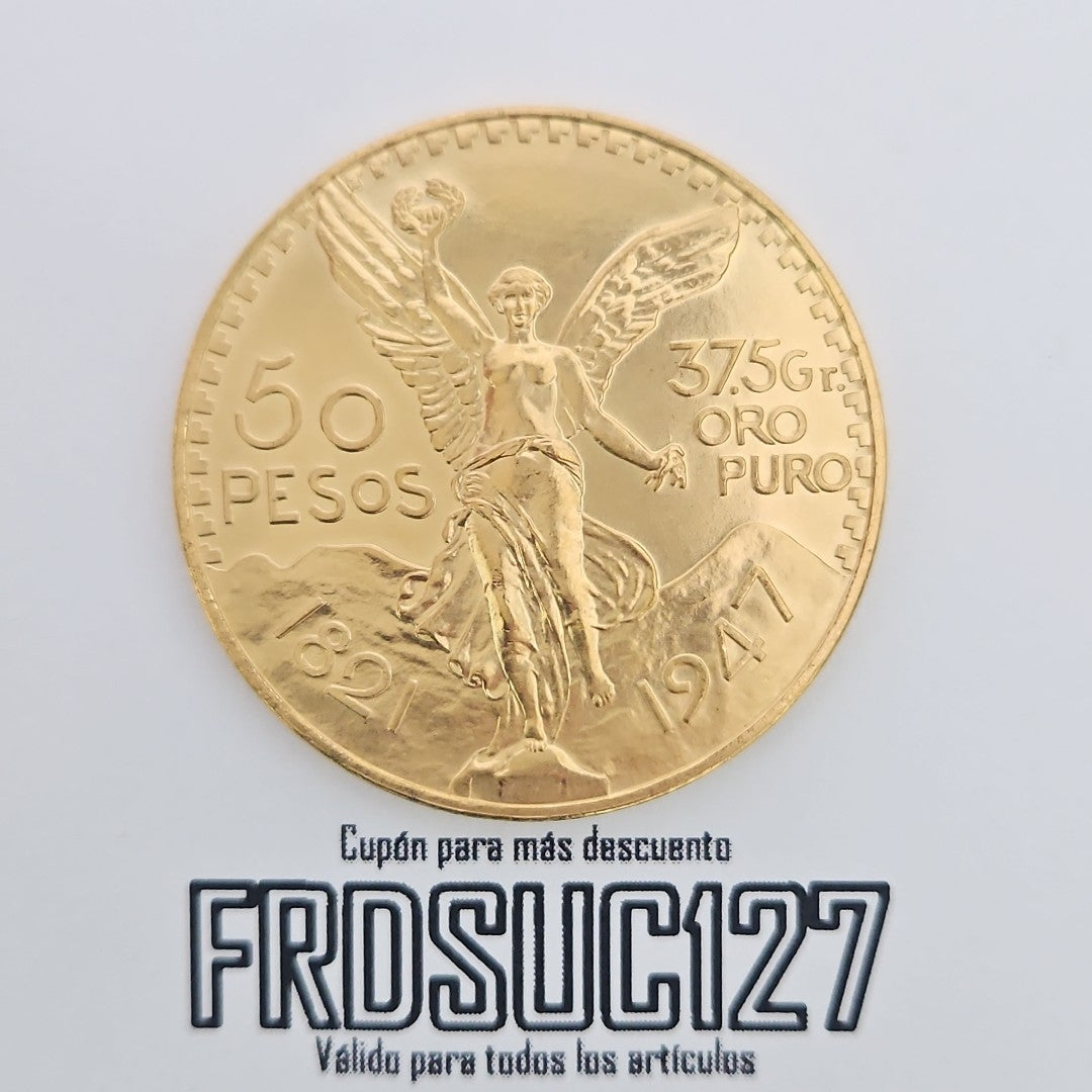 K1 41.6 GRMS - DESC. 0 GRAMOS - 21 K - AVALÚO 76003.2 * * IDENTIFICACIÓN MONEDA NOMINATIVA. * MONEDAS PESOS 50 PESO (SEMINUEVO)
