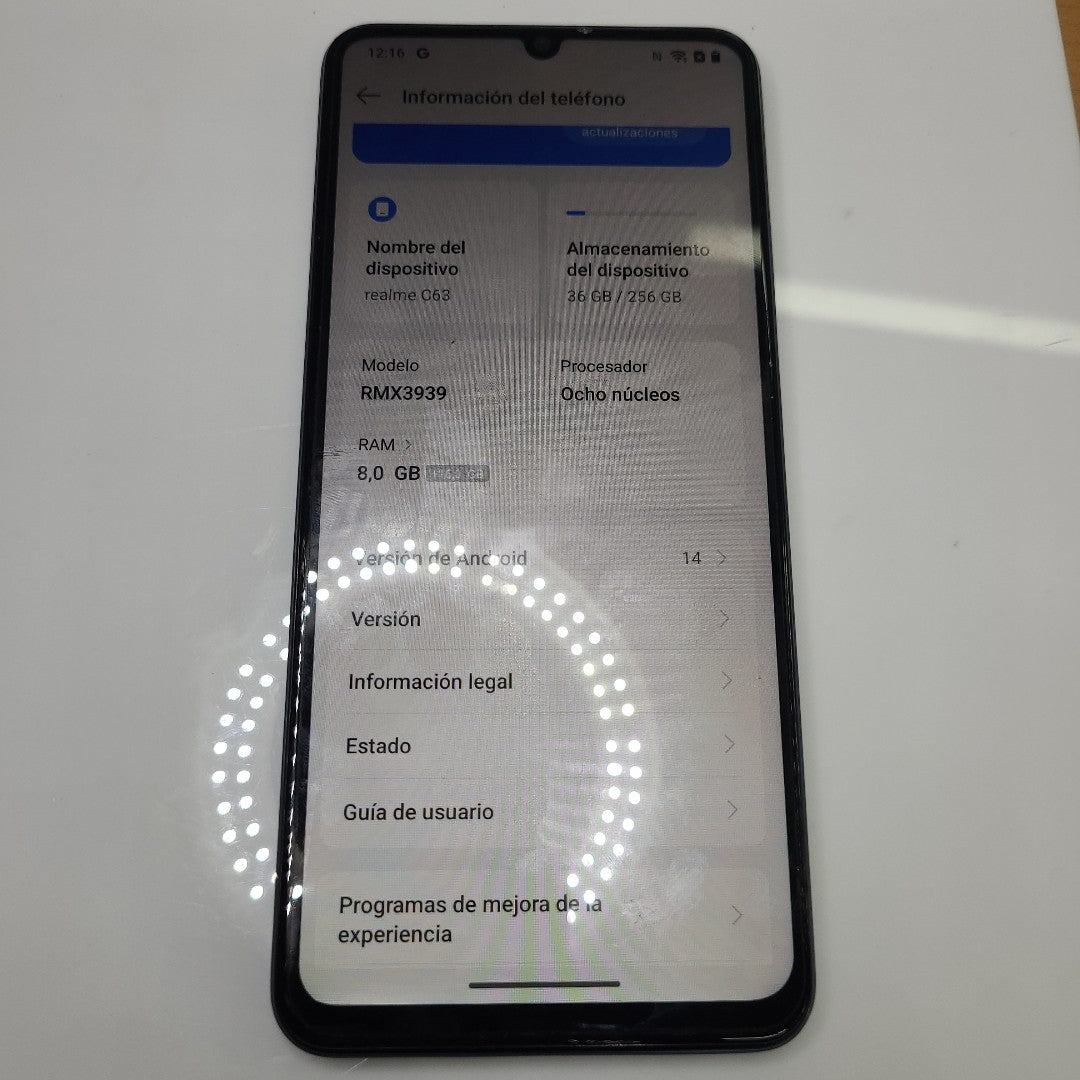 CELULAR REALME C63 RMX3939 (2024) 256 GB 8 GB RAM (SEMINUEVO)