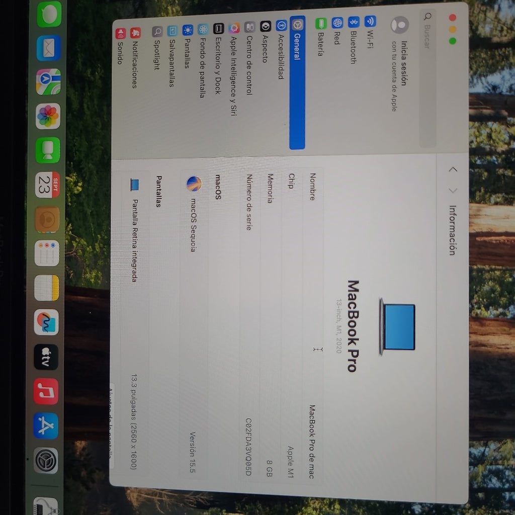 LAPTOP APPLE MACBOOK PRO 13" 2020 3.2 A2338 256 GB SSD 8 GB RAM (SEMINUEVO)
