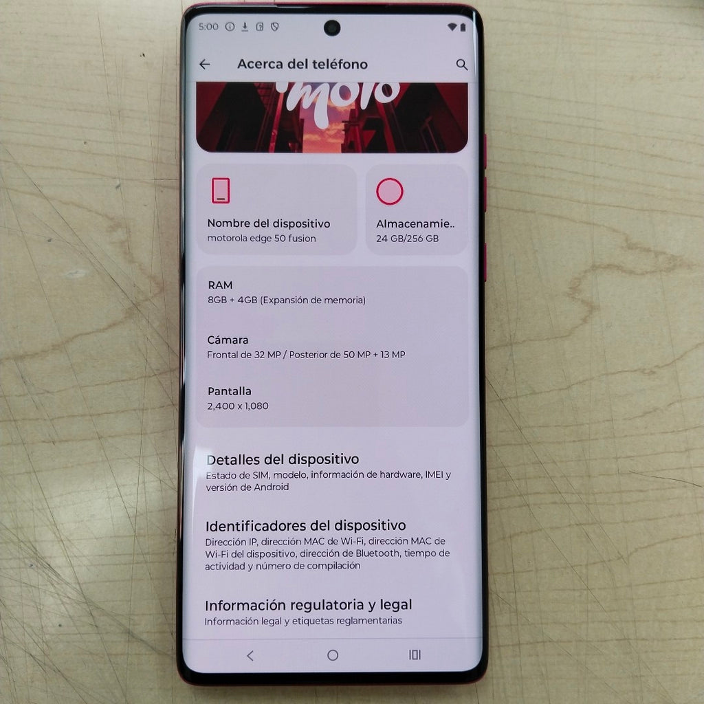 CELULAR MOTOROLA EDGE 50 FUSION XT2429-1 256 GB 8 GB RAM (SEMINUEVO)