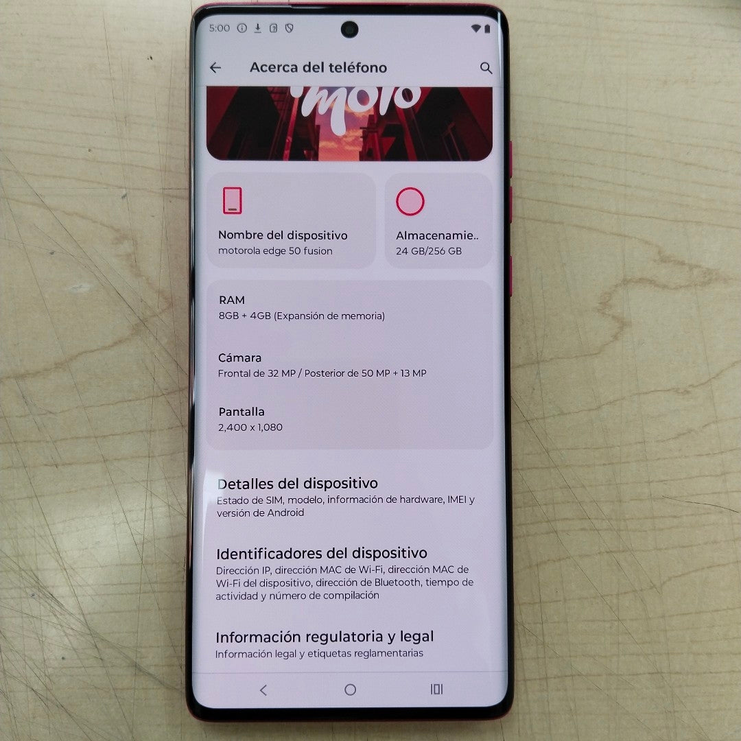 CELULAR MOTOROLA EDGE 50 FUSION XT2429-1 256 GB 8 GB RAM (SEMINUEVO)