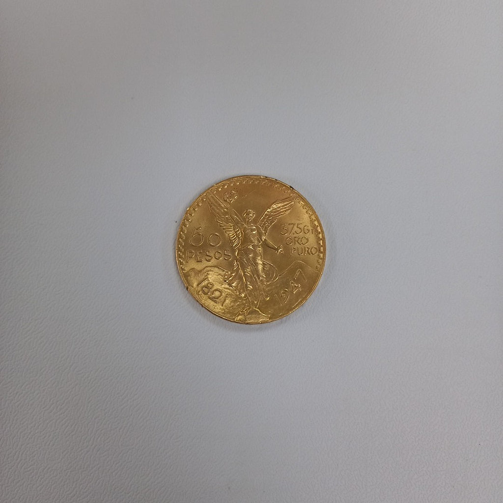 K1 41.6 GRMS - DESC. 0 GRAMOS - 21 K - AVALÚO 75254.4 * * IDENTIFICACIÓN MONEDA NOMINATIVA. * MONEDAS PESOS 50 PESO (SEMINUEVO)