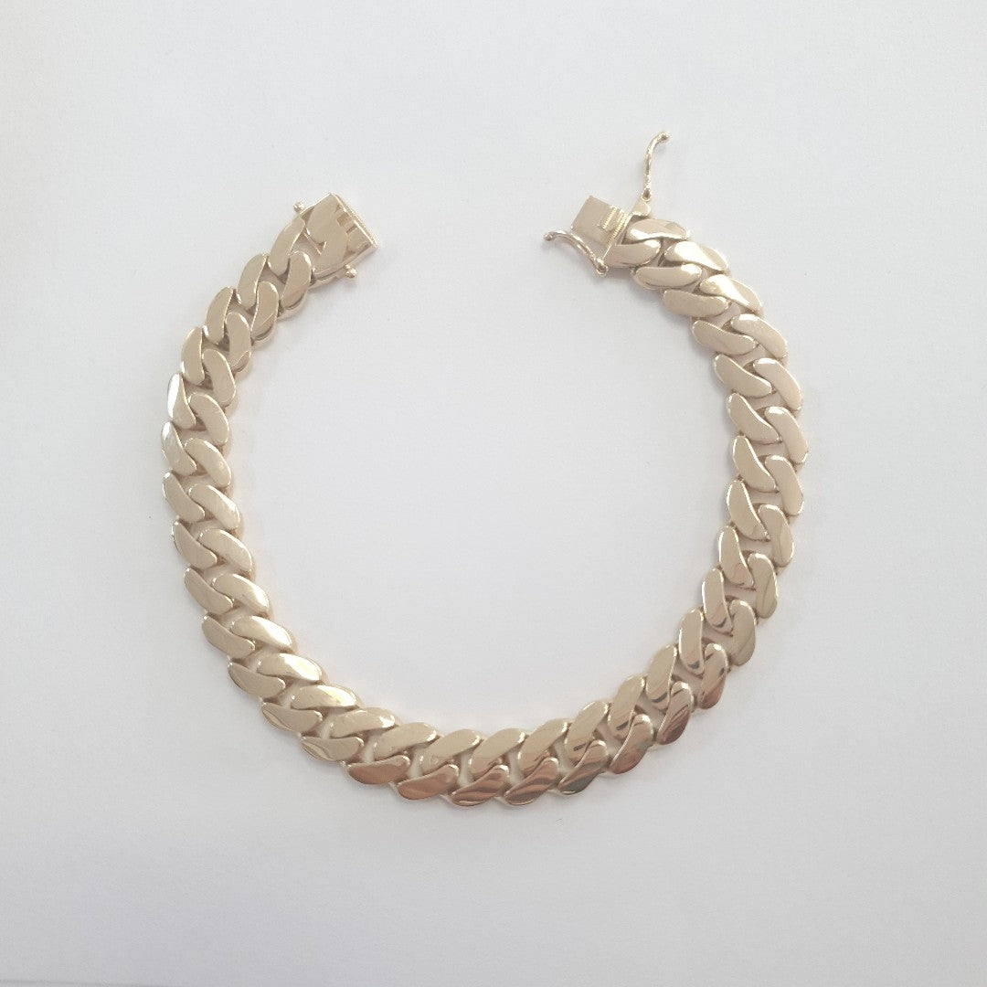 PULSERAS CABALLERO BARBADA AMARILLA ORO 14K 20.3 (NUEVO)