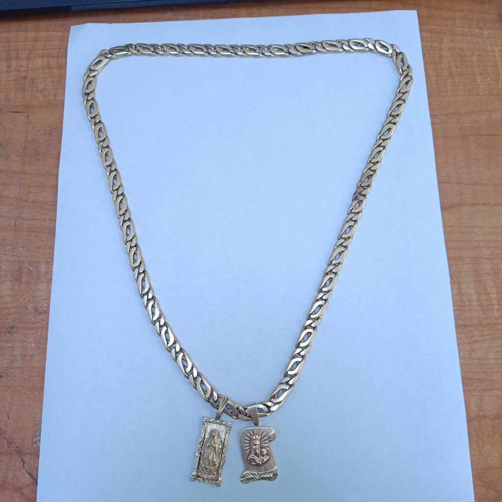 CADENA, DIJE. ORO. 14 K 128.8 GRMS (SEMINUEVO)