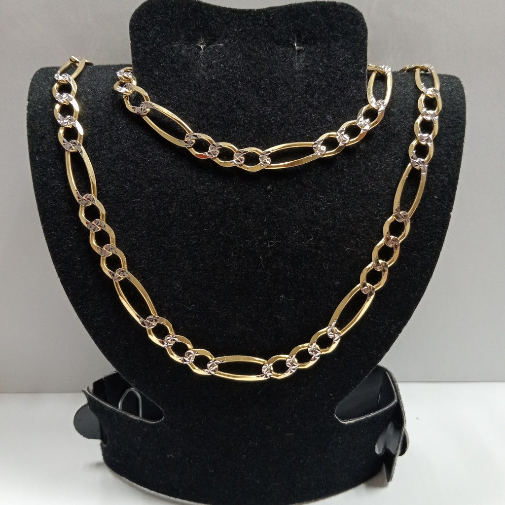 CADENAS CARTIER 3*1 DIAMANTADA ORO 14K 23.5 (NUEVO)